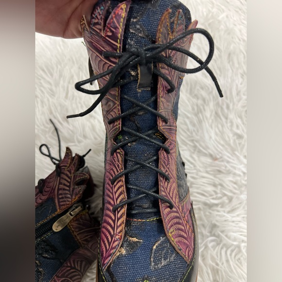 L'Artiste Spring Step Ileana Boots Ankle Floral Zip Women’s SZ 5.5 /36 Leather - Picture 15 of 16